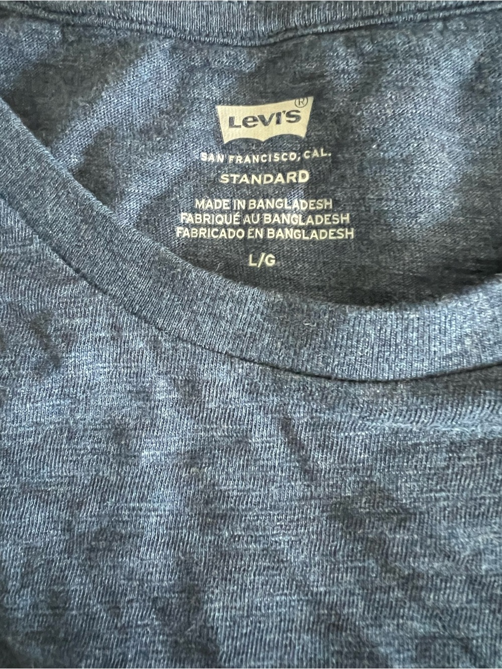 Levi's Men's Heather Dark Blue Crewneck Sweater
